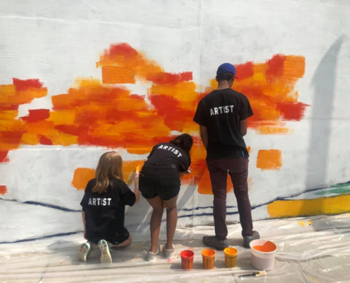 Illinois Art Station 2019 Youth Mural Project Painting Day 1