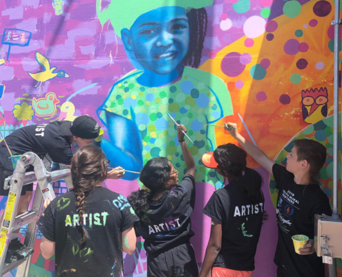 Illinois Art Station 2019 Youth Mural Project Painting Day 4