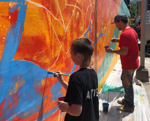 Illinois Art Station 2019 Youth Mural Project Painting Day 2